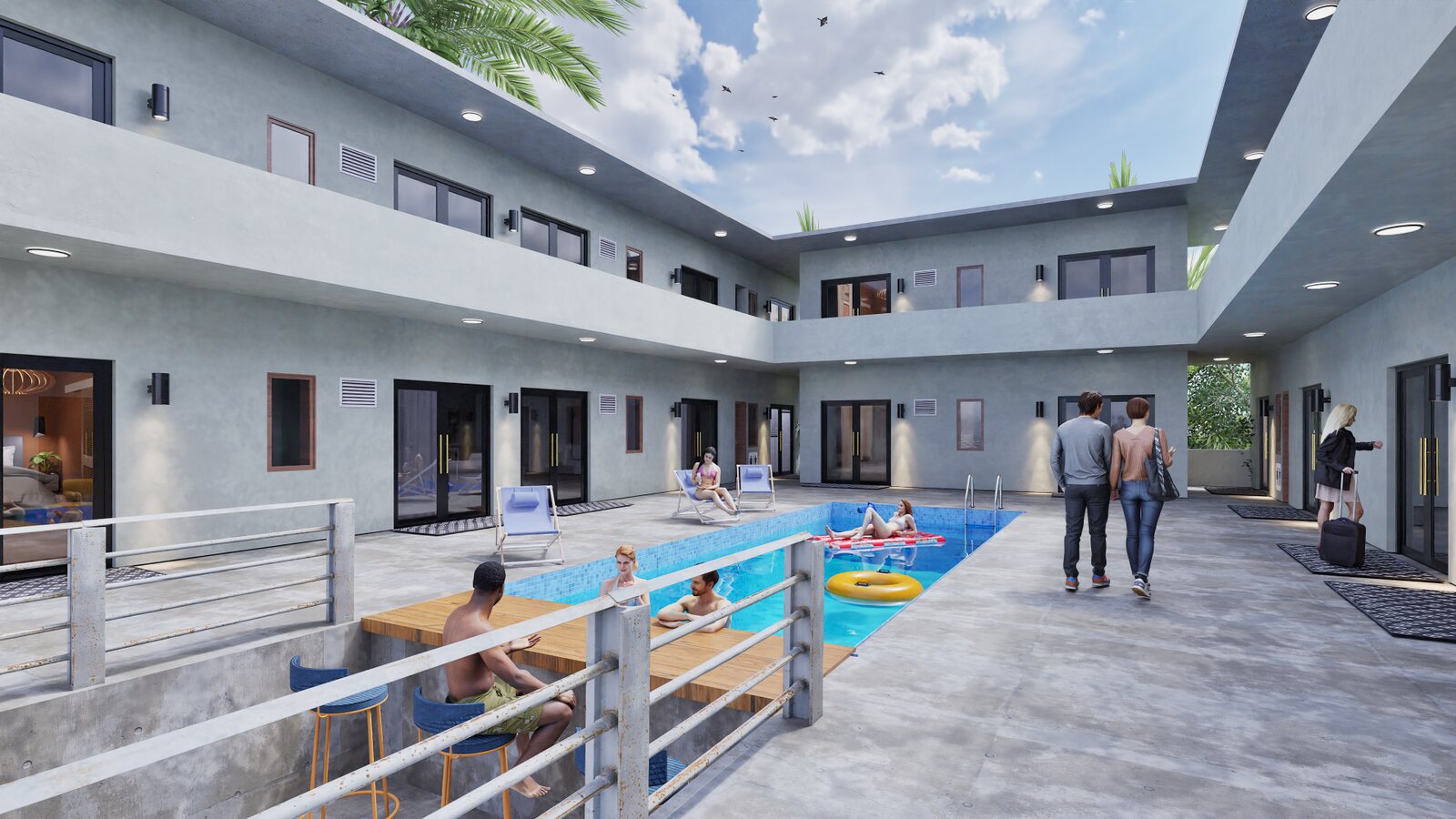 Pool courtyard